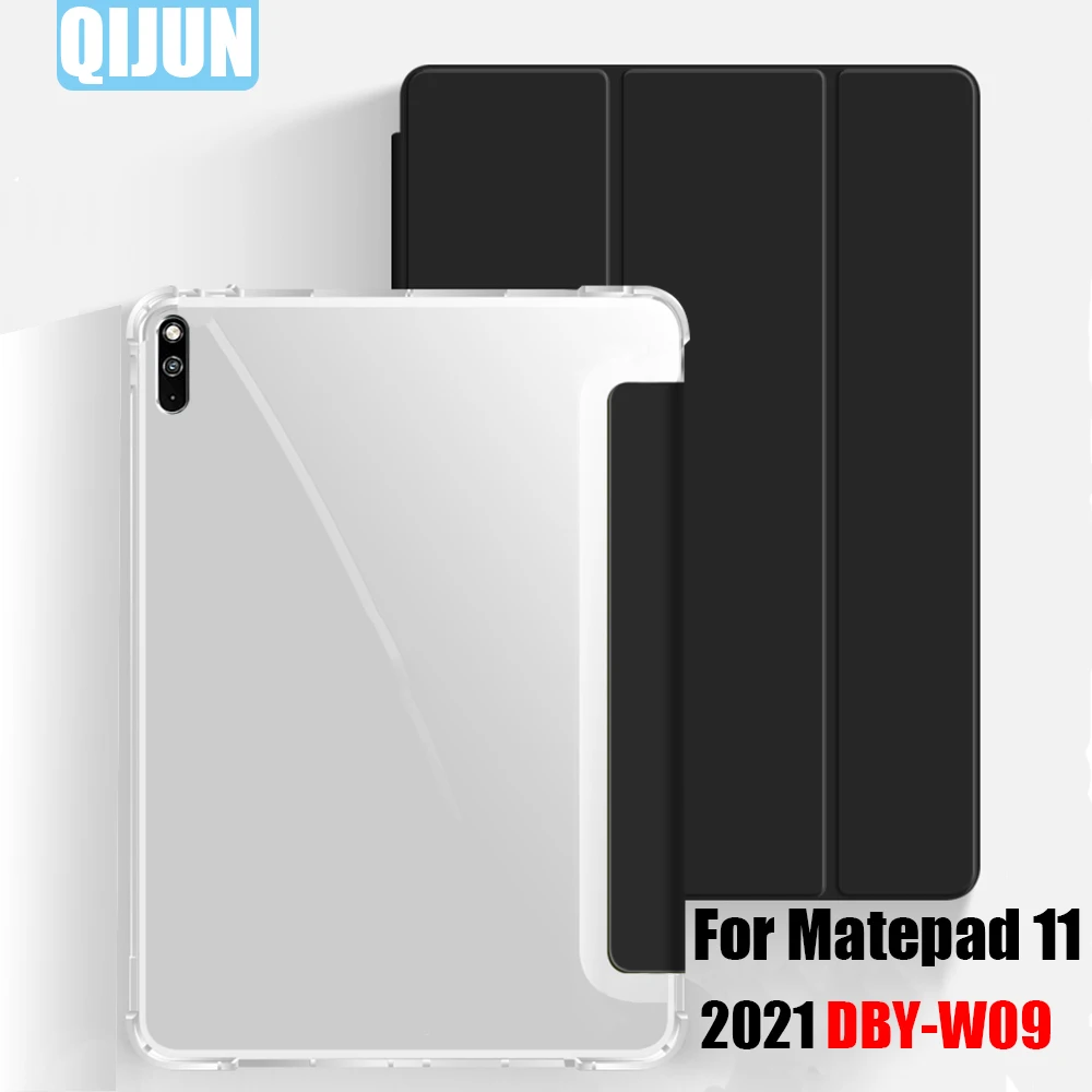 

Tablet case for Huawei MatePad 11 2021 10.95 Leather Smart Sleep wake Trifold Stand Solid cover Shell funda capa bag for DBY-W09