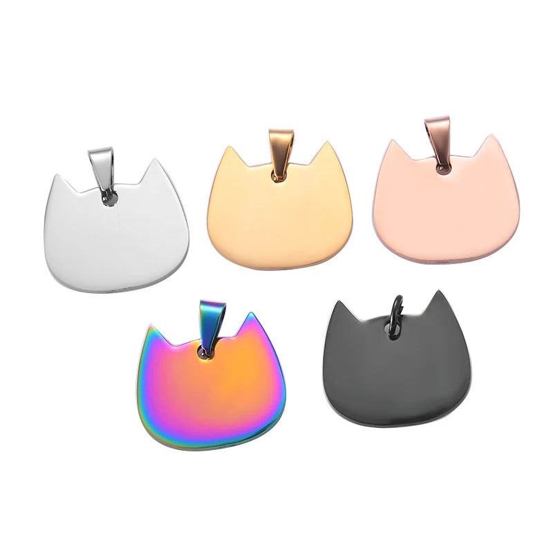 Ожерелье с подвеской в виде головы кошки из нержавеющей стали 5 цветов|Подвески| |