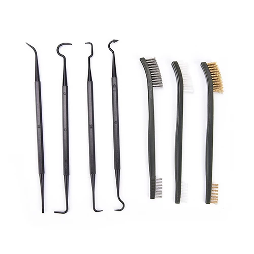 

7Pcs/set Tactical Rifle Gun Cleaning Tool 3pcs Steel Wire Brush + 4pcs Nylon Pick Set Universal Gun Hunting Cleaning Kit