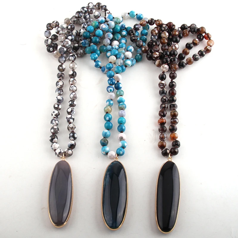 RH модные ювелирные изделия из бисера Камни длинные завязанные полудрагоценные