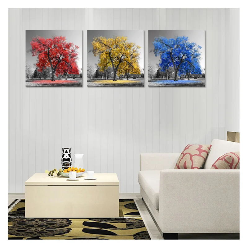 Черно белая Осенняя картина с изображением дерева креативные картины на холсте