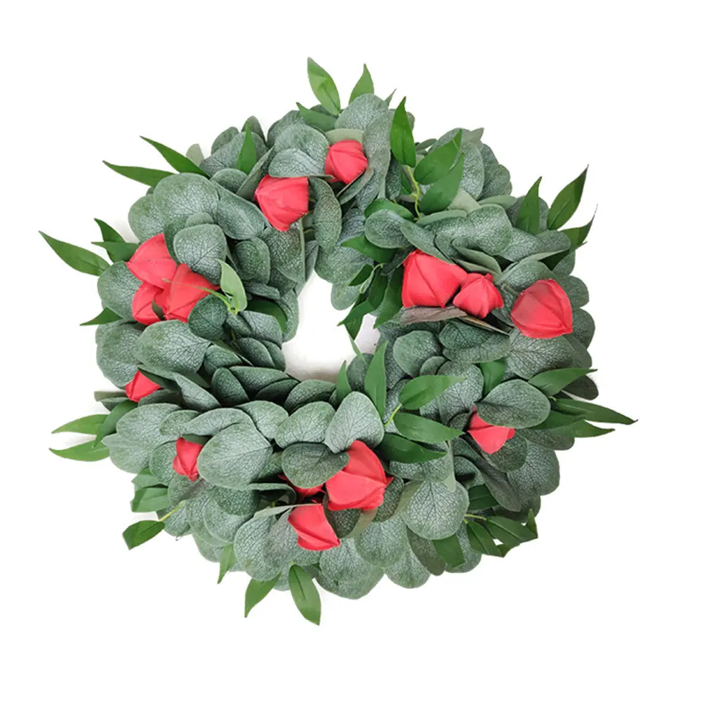

Christmas Decoration Artificial Green Leaves Wreath Front Door Wreath Artificial Flower Wreath for Wall Window Door Party Decor