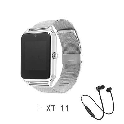 Silver and XT-11 B Умные часы Z60, Bluetooth, умные часы Z60, умные часы с sim-картой, TF камерой, умные часы, Android, умные наручные часы для мобильного телефона - Цвет: Silver and XT-11 B