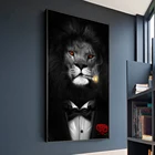 Современные изображения животных Rogue, холст с принтом на холсте, картина, забавный курительный Лев, настенный плакат для гостиной, домашний декор