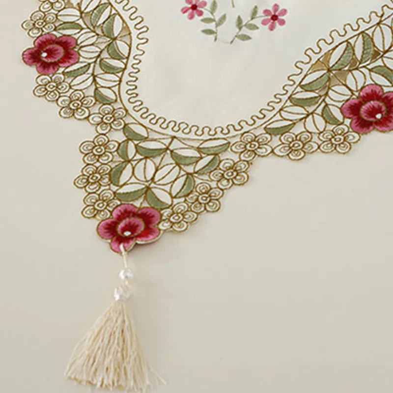 Роскошная Европейская скатерть с кружевными краями квадратная из полиэстера для