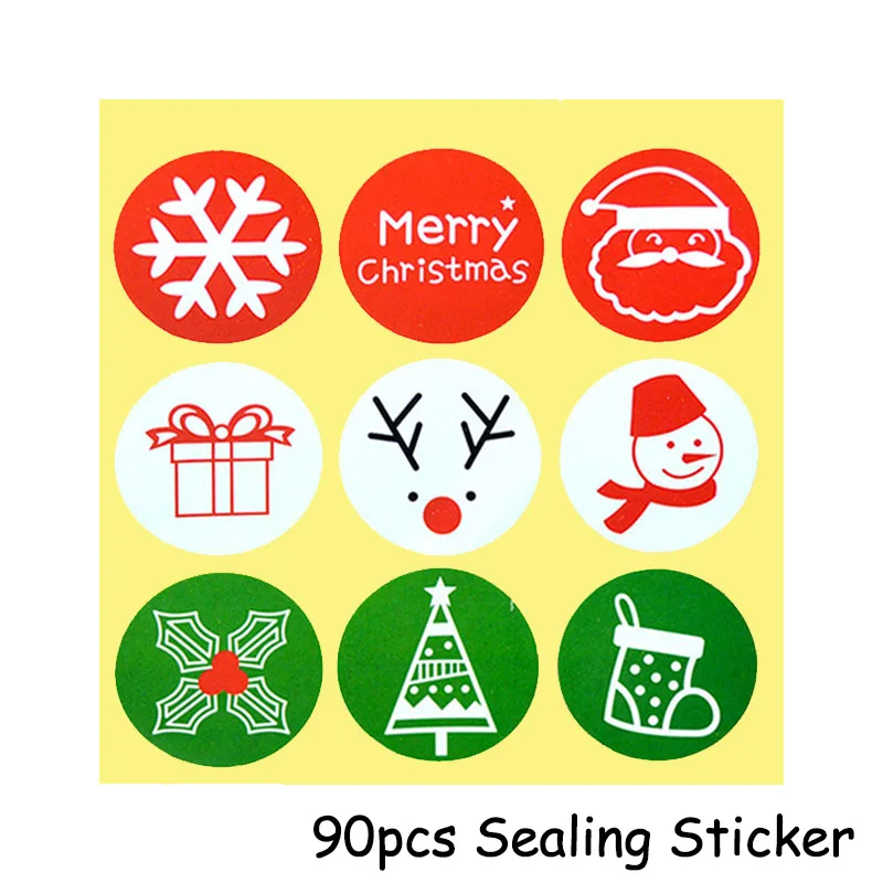 90pcs Sticker Рождественский Адвент-календарь 1-24 цифры наклейка s Рождественская бумажная наклейка-календарь Navidad Kerst украшение для дома натальные поставки - Цвет: 90pcs Sticker