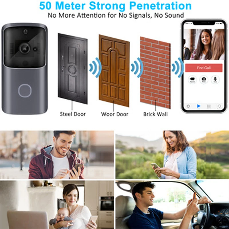 M10 умный HD 720P 2 4G беспроводной Wi-Fi Видеозвонок камера визуальный домофон ночное