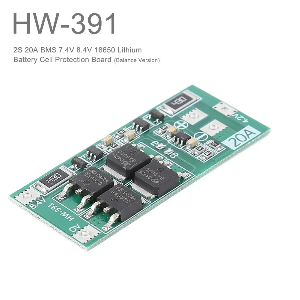 Защитная плата для зарядного устройства литиевых батарей 2S 20A 7 4 V 8 18650 PCB BMS