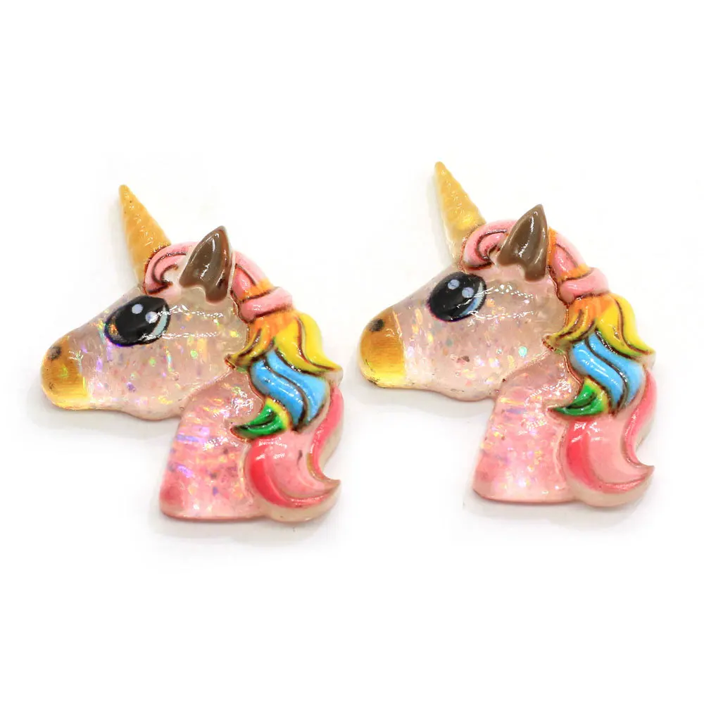 

10Pcs Unieke Gemengde Glanzende Eenhoorn/Candy Flat Terug Figurine Diy Wedding Plakboek Decor Thuis Craft home decoration