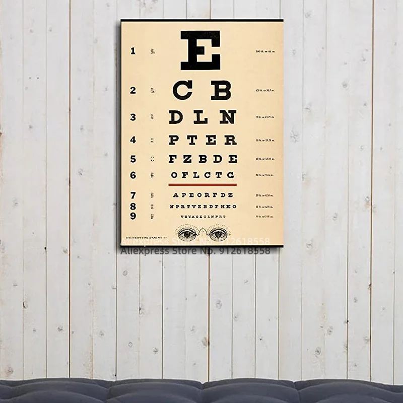 Античная схема для проверки глаз художественный подарок настенный плакат на