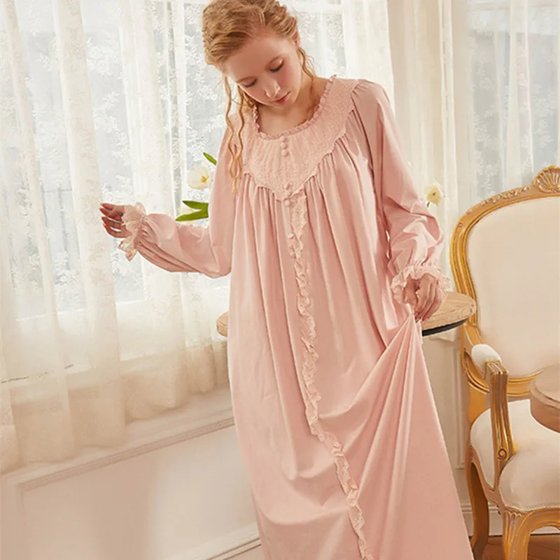 Nightgown Romantic Nightdress Elegant Autumn Women Loose Cute Long Princess Sleepwear Sleeve Night Gown Soft Comfortable | Женская