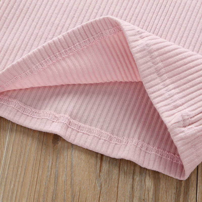 

4 Color Girls Suit Autumn Baby Girls Solid Tracksuit Cotton Children Clothing Set Ribbed Ruffles Blouse Shirt+Pants Wholesale