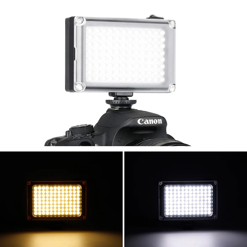 

96 LED Video Light On-Camera lighting External Battery Lamp for DSLR Camera Vlog Fill Light Photography Studio Light Accessories