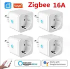 Смарт-розетка Tuya ZigBee с голосовым и дистанционным управлением, 15 А, 110-250 В