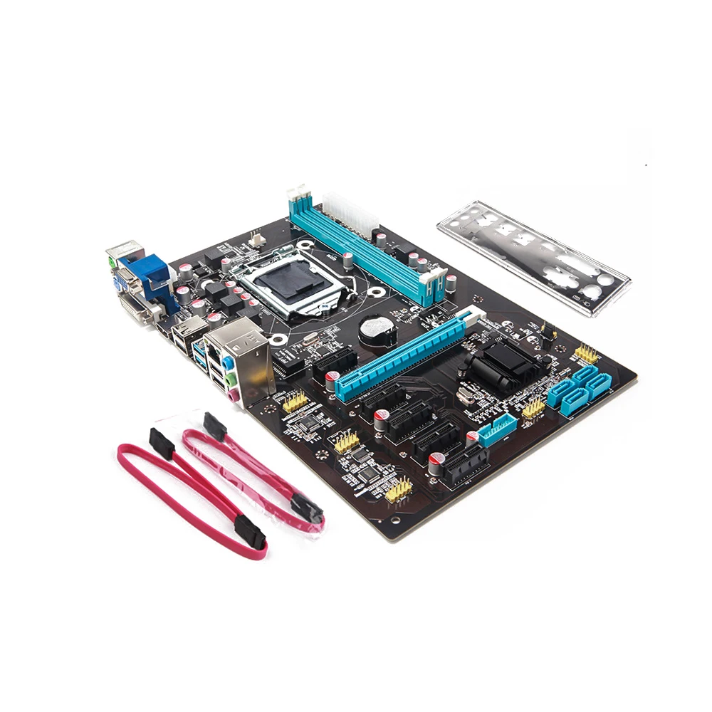 

2017 new PC computer BTC mining motherboard NB85 ETH LGA 1150 Intel Core i7 i5 i3 Xeon Pentium DDR3x2 1600mHz 6 graphics card