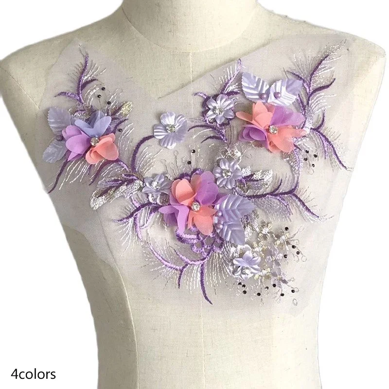

Elegant Rhinestone mesh embroidery lace fabric ribbon trim collar applique sewing DIY craft wedding dress cloth Accessories