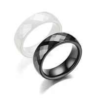 trendy black white cutting ceramics rings jewelry classic wedding engagement rings for women anneaux anillos
