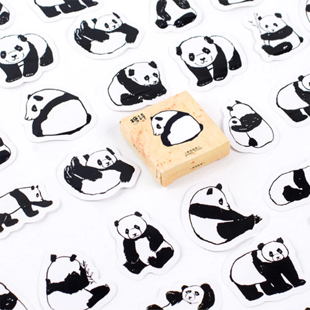 

45pcs Play Game Cute Panda Adhesive Kids Stickers Toys Children Cartoon Animals Sticker DIY Scrapbooking Dairy Notebook Decor