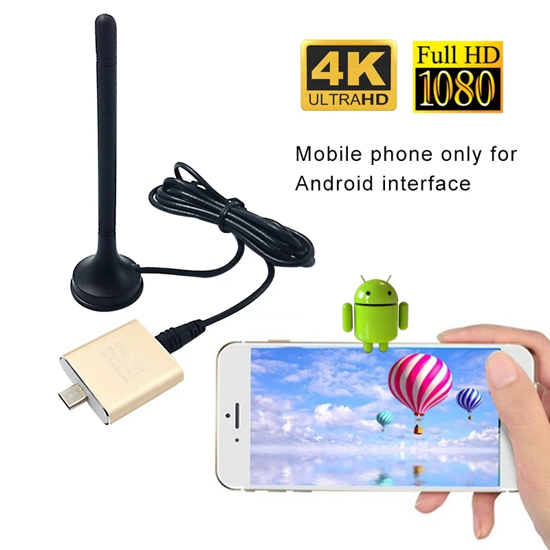 DVB-T2 HD цифровой ТВ-тюнер спутниковый приемник планшет Pad TV HDTV ключ с микро USB для Android мобильного телефона и ipad видео