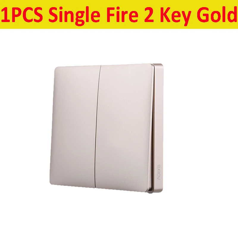 1PCS SingleFire 2key AQara серебристый/Золотой беспроводной умный настенный выключатель одиночный/ноль огонь свет Swich приложение дистанционное управление Интеллектуальный связь умный переключатель - Цвет: 1PCS SingleFire 2key
