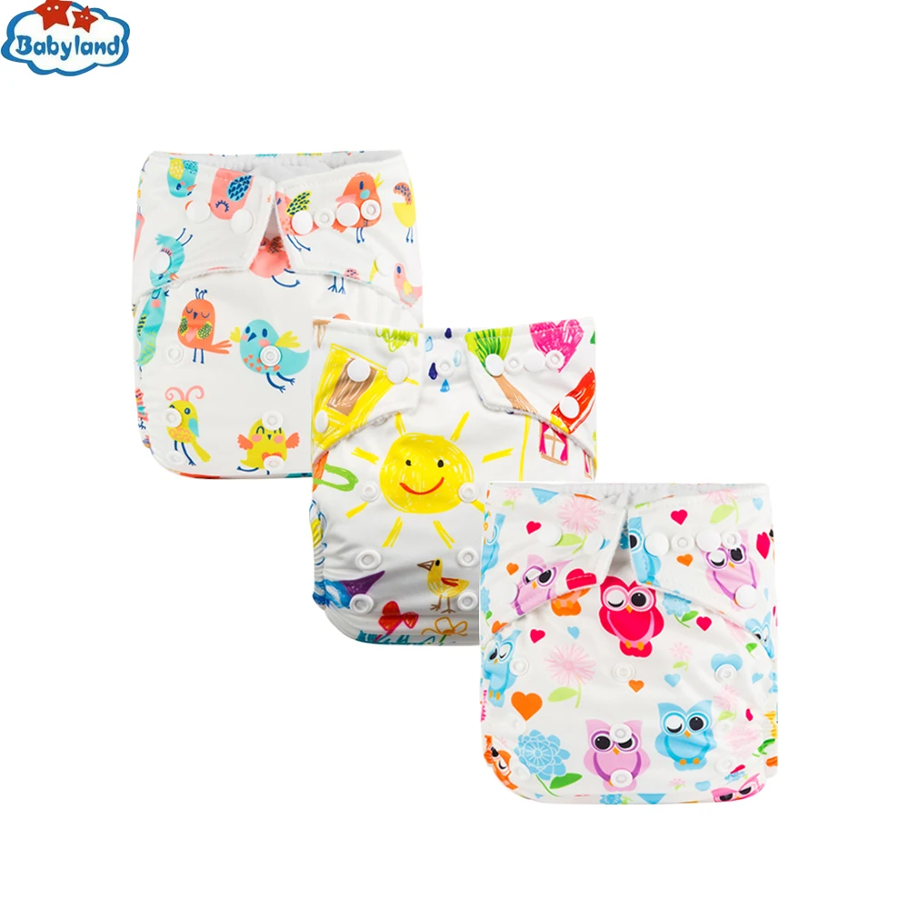 

Save Money Babyland Diapers 5pcs Washable Cloth Nappy Baby Reusable Diaper Covers My Choice Prints Dry Microfleece Nappy Pocket