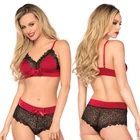 Женское нижнее белье с бантом, бесшовный Женский бюстгальтер пуш-ап из полиэстера с застежкой сзади, привлекательные кружевные трусы, комплект бюстгальтера, красное нижнее белье, Женский комплект