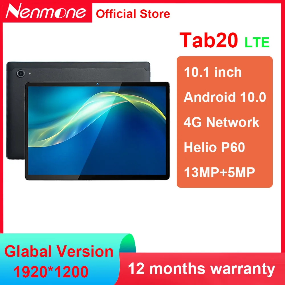 

【Word Premiere】Nenmone Tab20 10.1 Inch Tablet Android 10 Dual 4G Tablets PC 1920*1200 MT6771 Octa Core 13MP Camera Type-C port