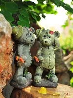 pastoral simulation animal bear baby resin ornaments home kindergarten furnishings decoration outdoor courtyard figurines crafts