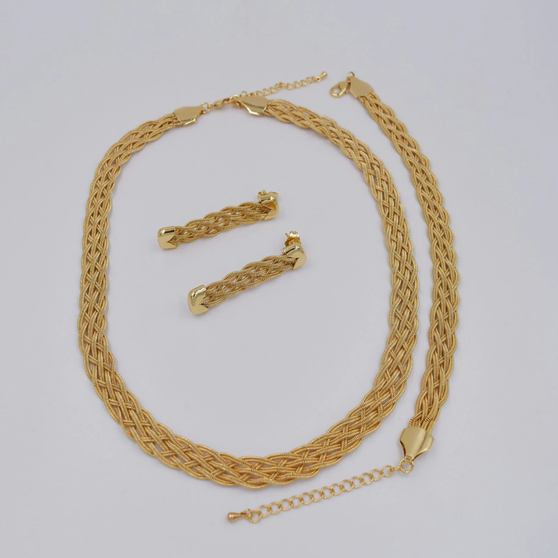 Женский ювелирный комплект из колье и серёг 3 цвета|Ювелирные наборы| |