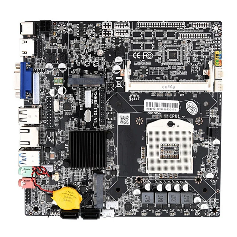 Материнская плата HM65 все-в-одном для компьютера модель ITX тип PGA988 DDR3 память на