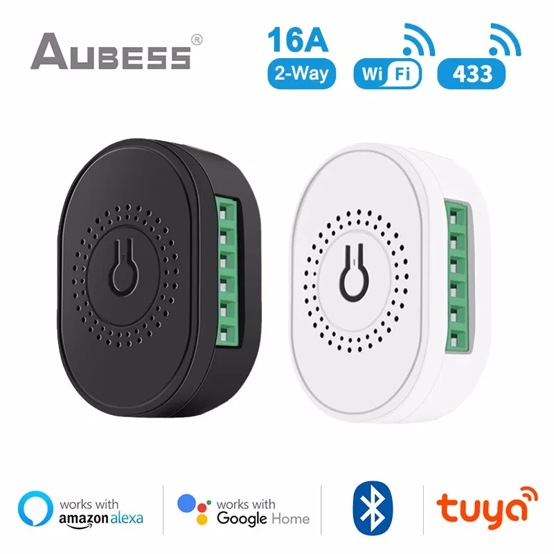 

Tuya Mini WiFi + RF433 MHZ Smart Switch Supporte 2-way control Timer 4 Control Methods Wireless Switches Via Alexa Google Home