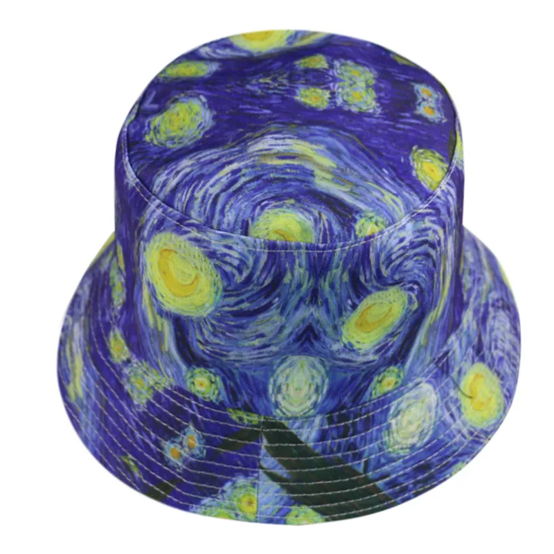 Новая Панама Winfox для женщин и мужчин модная Звездная ночная картина женская