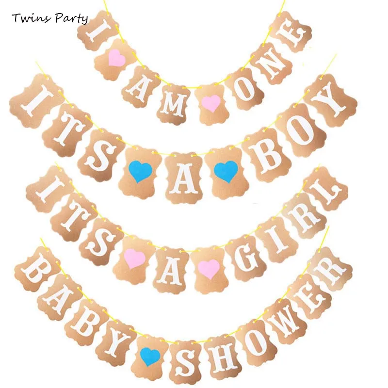 

Twins Party Pink Blue Baby Shower Boy or Girl Banner Birthday Party Decoration Baby shower Gender Reveal Party Supplies