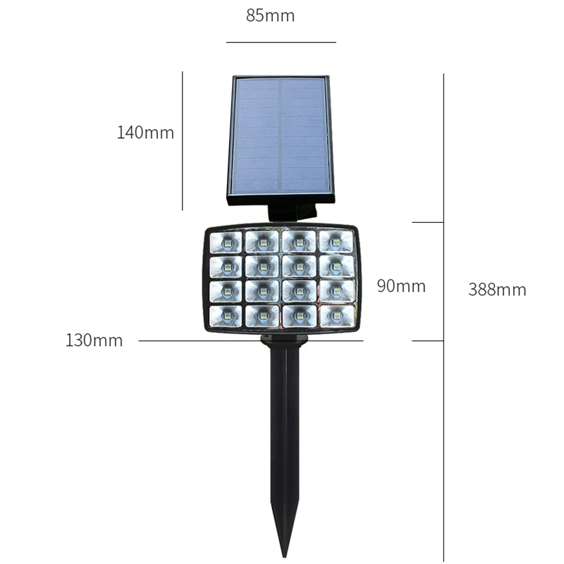

48 LED Outdoor Solar Lights RGB Changing Lawn Wall Lamp IP65 Waterproof Landscape Spotlights For Yard Garden Driveway Path