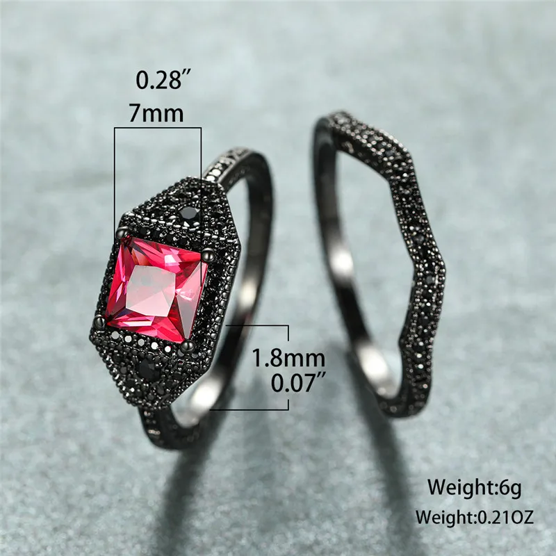 Женский набор обручальных колец роскошное маленькое Кольцо Розового и красного