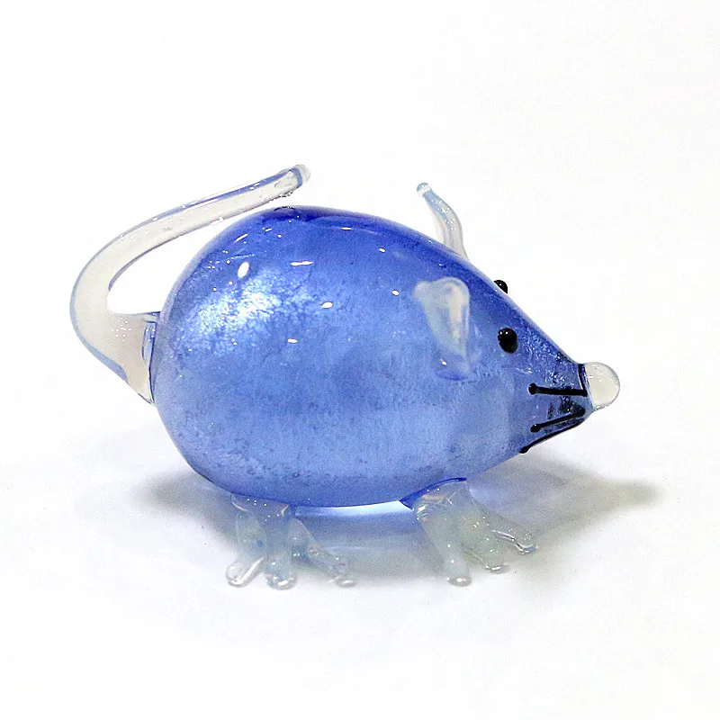 

Factory Custom Wholesale Art Glass Mouse Figurine European Style Silver Foil Craft Animal Ornaments Holiday Party Gifts For Kids