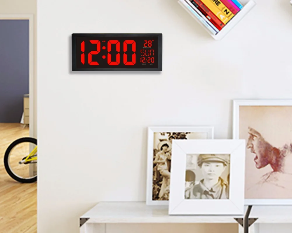 Функция дневного света светодиодный электронные часы с thermometerHD большой экран