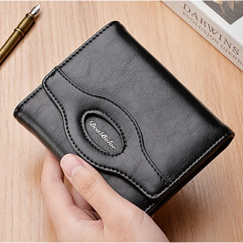

2020 new wallet leather wallet men's short wallet hot sale retro multi-card short wallet multifunctional PU waterproof wallet
