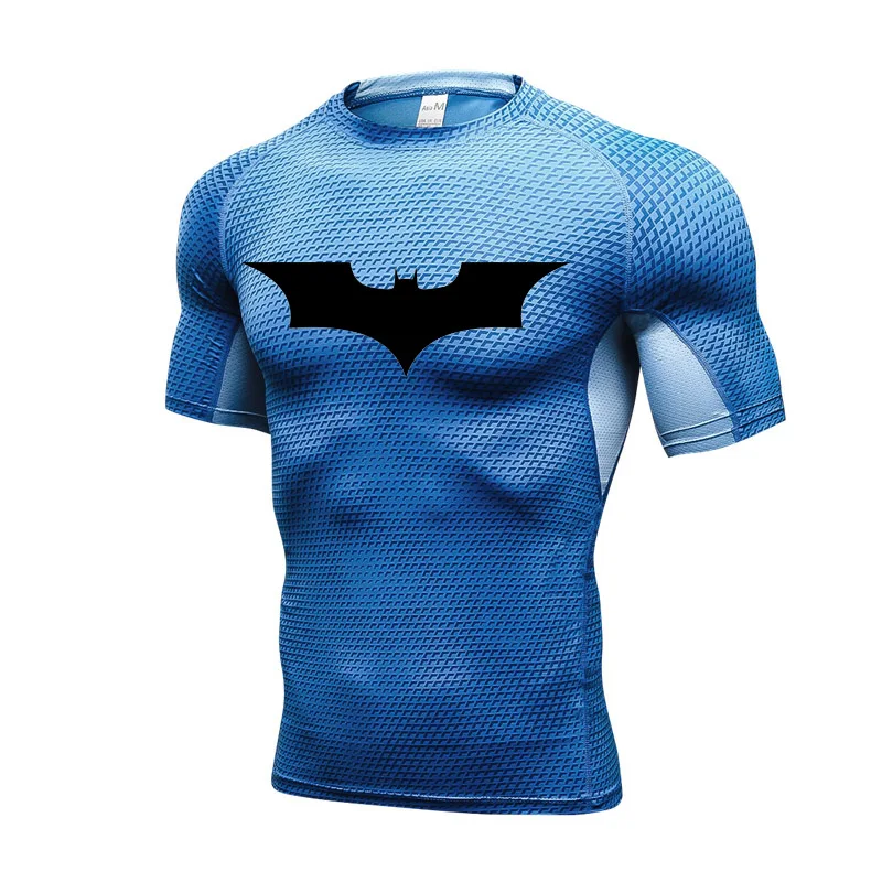 

High Guality Men's Fitness Top Sports Shirt Compression T-shirt Short Sleeve Gym Top Quick-drying Summer Running T-shirt Men 4XL