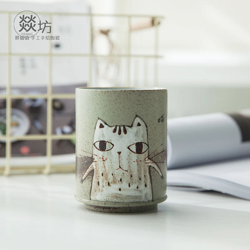 

Creative Ceramic Coffee Mugs Cute Animal Gifts Cartoon Espresso Mug Crockery Couple Tasse A Cafe Japanese Style Cups EA60MK