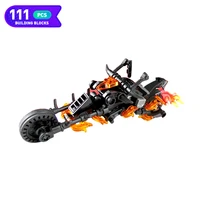 moc ghost ridered horror movie technical motorcycle speed champion city track building block assembly model kids toys gift