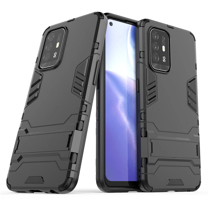 for oppo f19 pro plus 5g case cover for oppo f19 pro plus 5g rubber kickstand shell robot armor funda capa protective phone case free global shipping