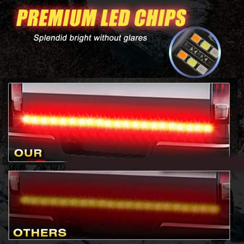 

Car Light Three-row Pickup Truck Taillights 60-inch 150cm Pickup Truck Lights Tri-color LED Light