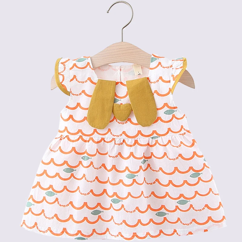 Платье принцессы с волнистыми полосками для девочек лето 2020 милая детская одежда