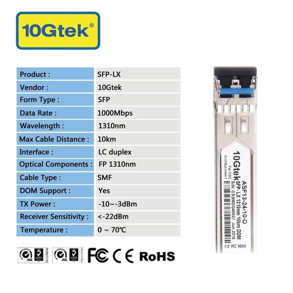 1 25 ГБ 10 км SFP для Mikrotik LC одномодовый приемопередатчик 1000BASE-LX мини-модуль GBIC S-31DLC20D