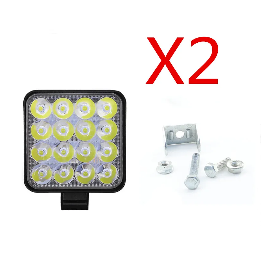 2pcs Spot 48W 42/машинка для стрижки 48 Вт 14/16 светодиодный супер белый 9V~ 36V рабочее освещение лампа внедорожник Грузовик Лодка трекора внедорожник Combo светодиодный свет бар светодиодный свет работы - Цвет: 2pcs Spot 48W