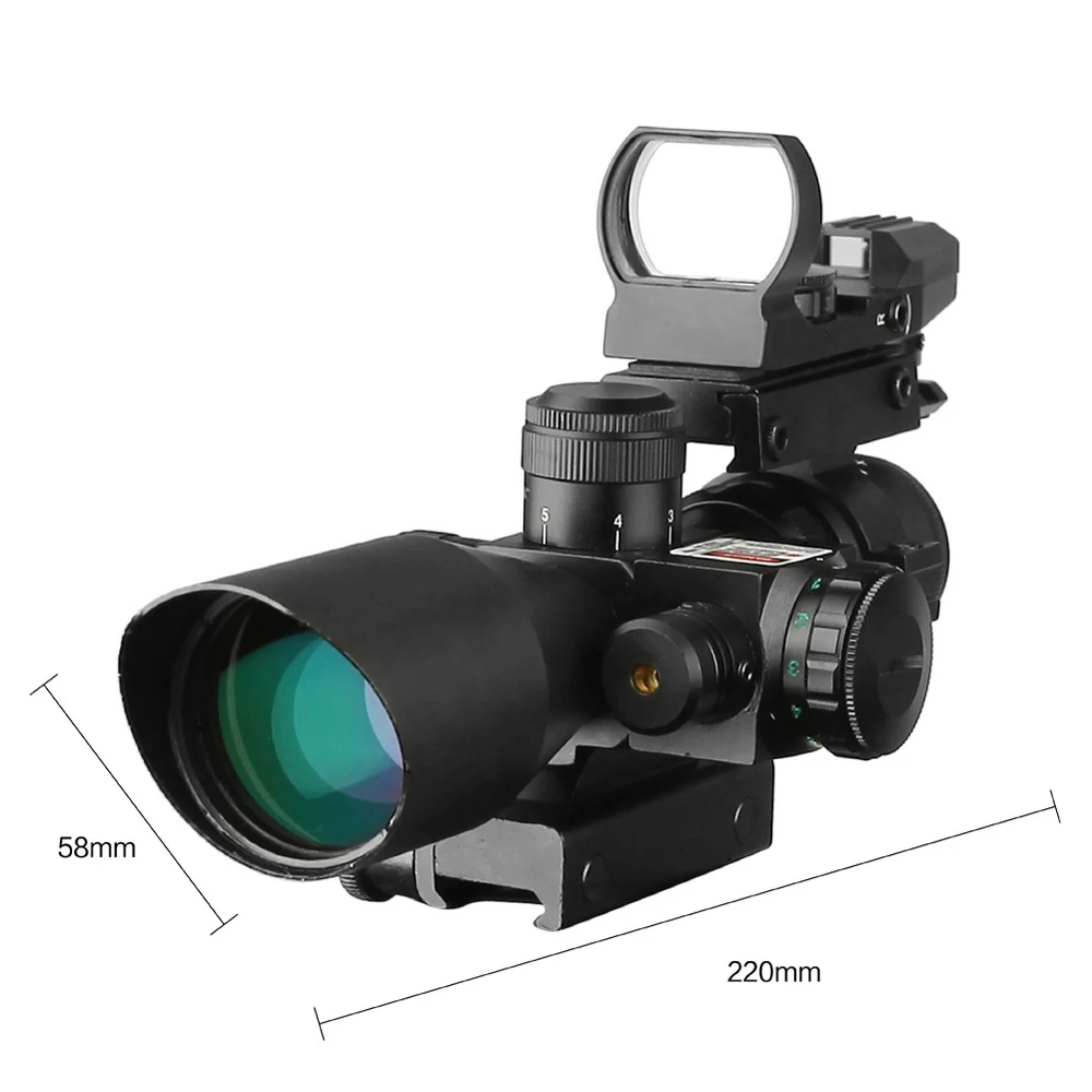 

2.5-10X40 Riflescope+HD101 Red Green Mil-dot Crosshair Air Gun Hunting Scope Illuminated Tactical Rifle Scope With Red Laser