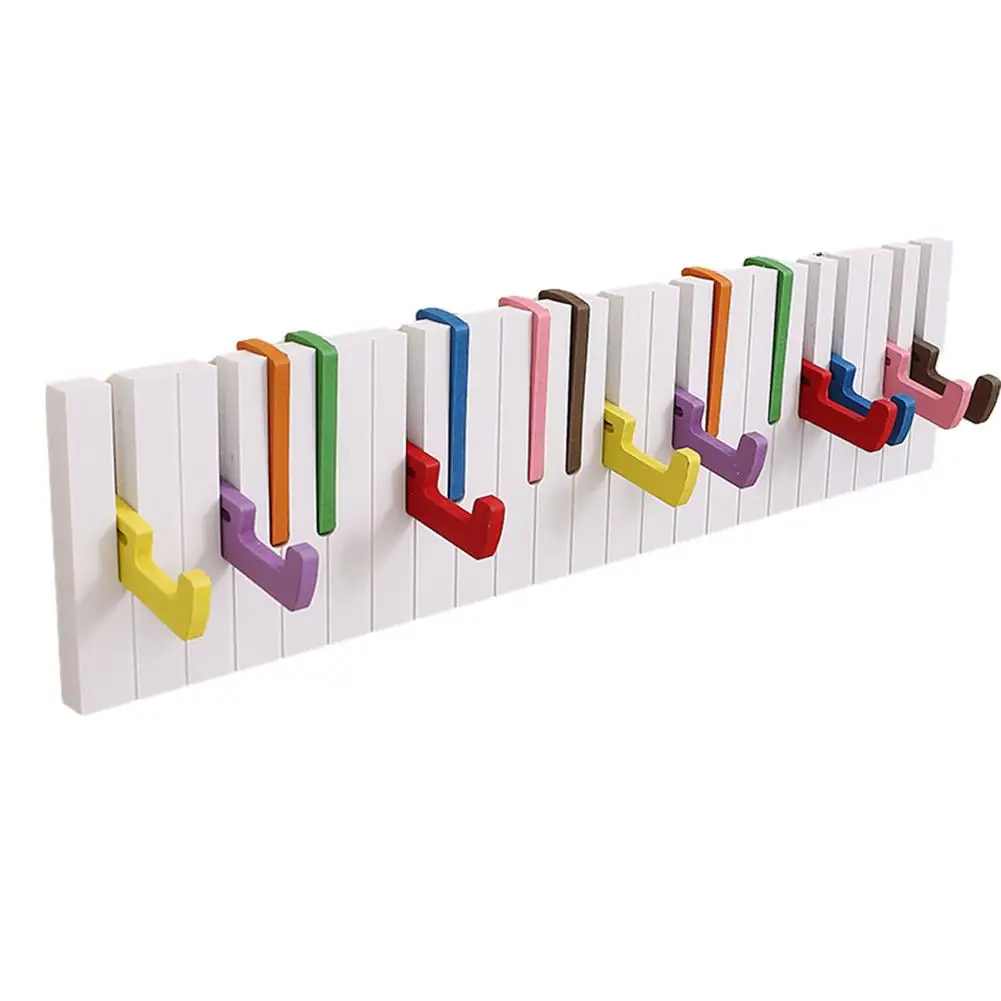 

60cm Coat Rack Hook Wooden Piano Style Color Wall Hanging Decoration Rack Magnetic Hanger Key Ring Storage Hook