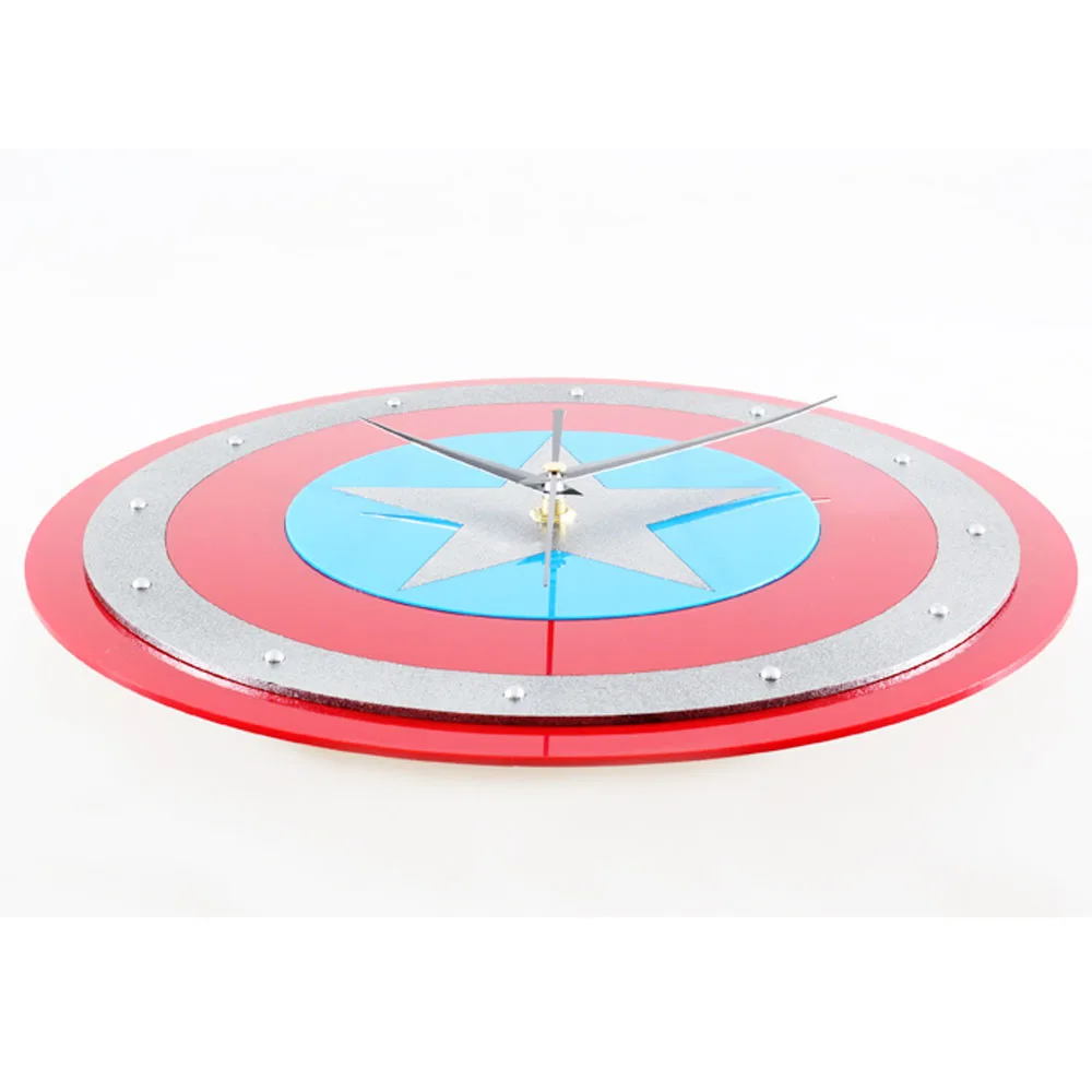 Wall Clock America Captain Shield Home Decor Clocks Creative Art Watch Modern Design 12&quot | Дом и сад