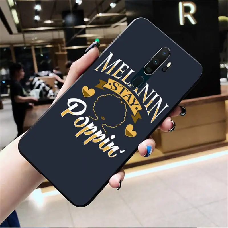 

melanin poppin Black TPU Soft Rubber Phone Cover For Oppo A5 A9 2020 Reno2 z Renoace 3pro Realme5Pro